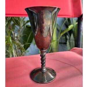 Vintage Falstaff Silver Plated Wine Goblet Twisted Grapevine Stem Made in Spain